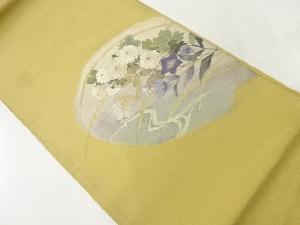 アンティーク　すくい織桔梗に菊模様織出し袋帯（材料）